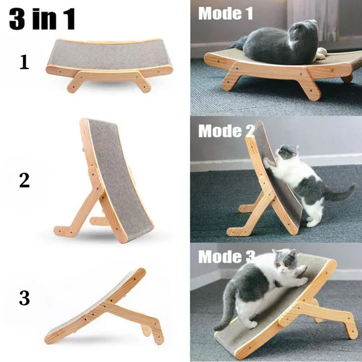 Unique cat bed and scratcher combo, providing essential pet furniture and enrichment for felines