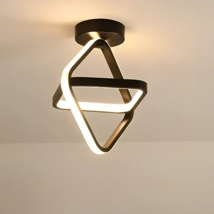 Modern home LED ceiling lamp. Dual ring design offers contemporary, energy-efficient lighting for any space.