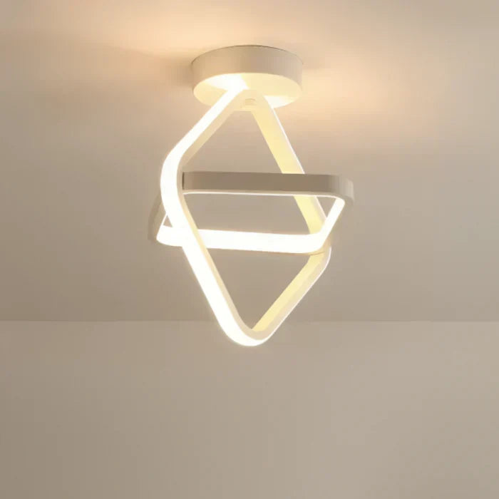 Decorative LED ceiling light with twin rings. Modern, energy-efficient illumination for living rooms & offices.