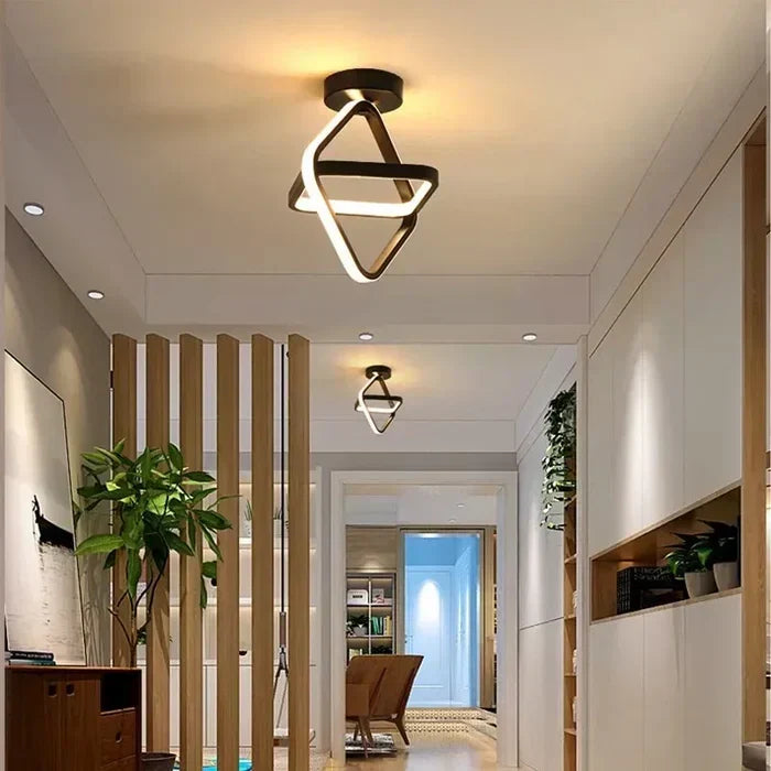 Contemporary double ring LED ceiling light. Energy-efficient home lighting, ideal for modern interiors.