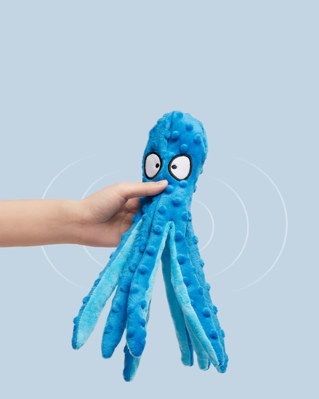 Pink no stuffing octopus interactive dog toy, no stuffing for safety and enriched play.