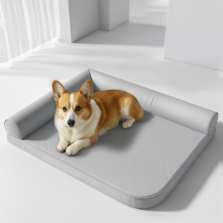 Orthopedic waterproof dog bed with washable cover, ideal for pet comfort and support.