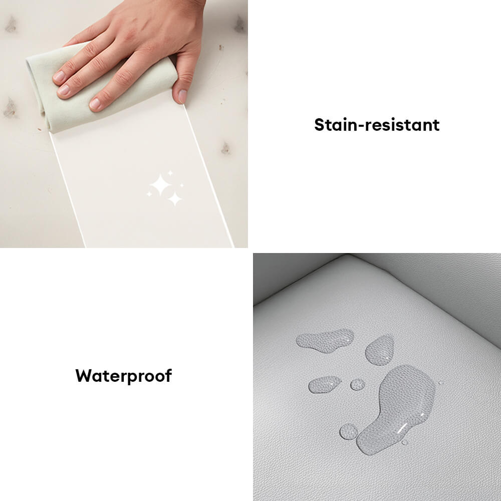 Close-up of waterproof tech fabric on an orthopedic dog bed, featuring easy-to-clean design.