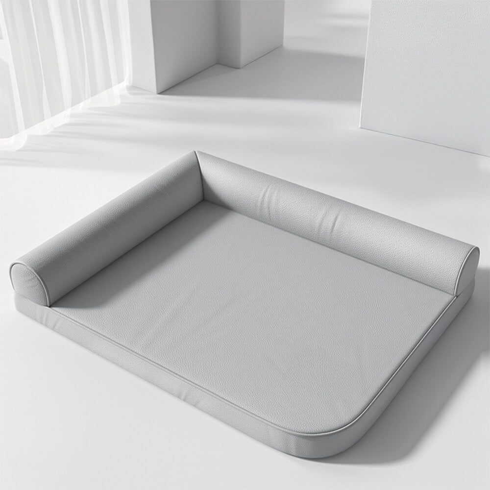 Dog supplies: large orthopedic dog bed with egg crate foam and washable, waterproof tech fabric.