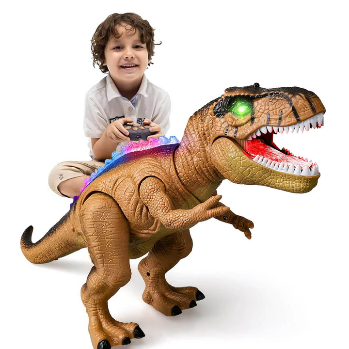 Kids' interactive walking T-Rex dinosaur toy with remote control, perfect for imaginative play.