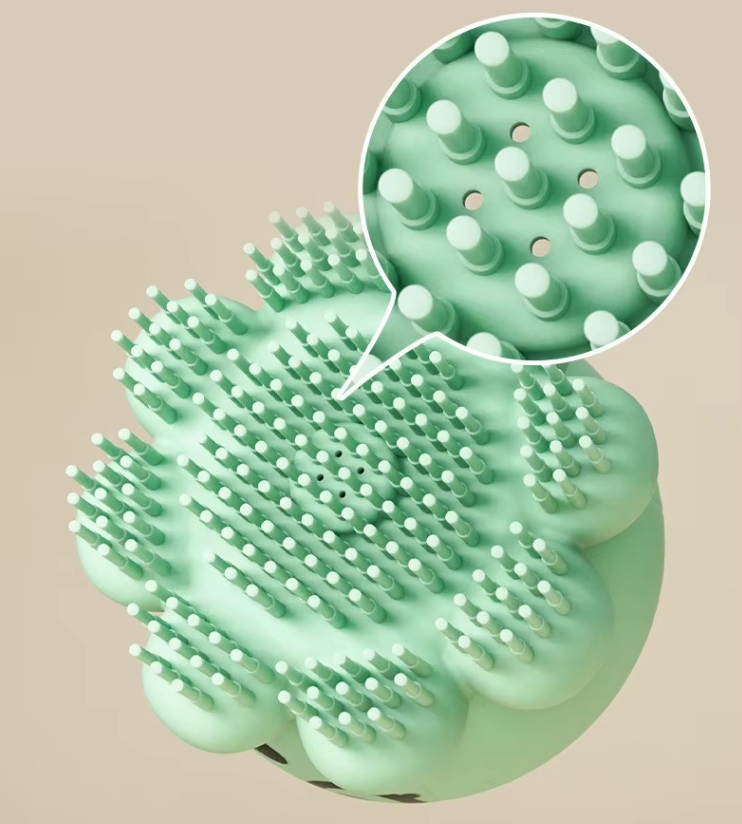 Pet supplies: grooming brush with foam dispenser for gentle and effective cleaning of dog/cat coats