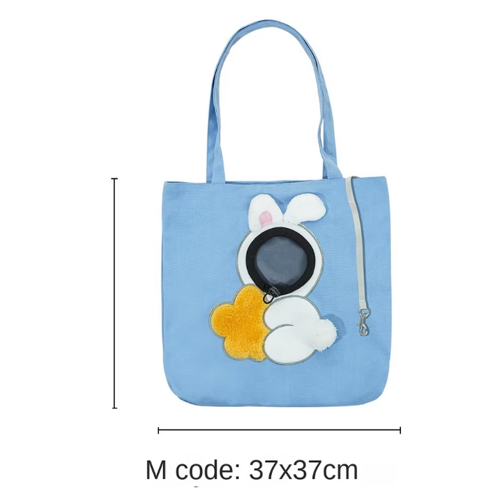 Comfortable pet travel carrier for small pets, featuring a whimsical animal design for cars