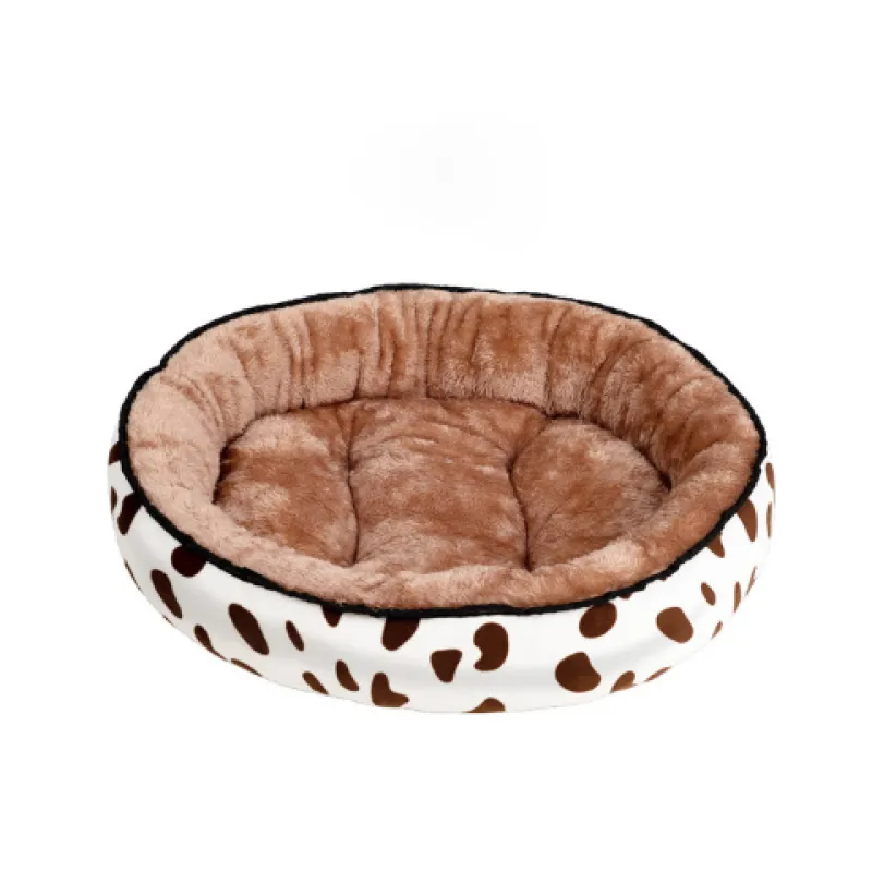 Soft dog bed, polka dot pattern in black and white, washable pet furniture for comfort