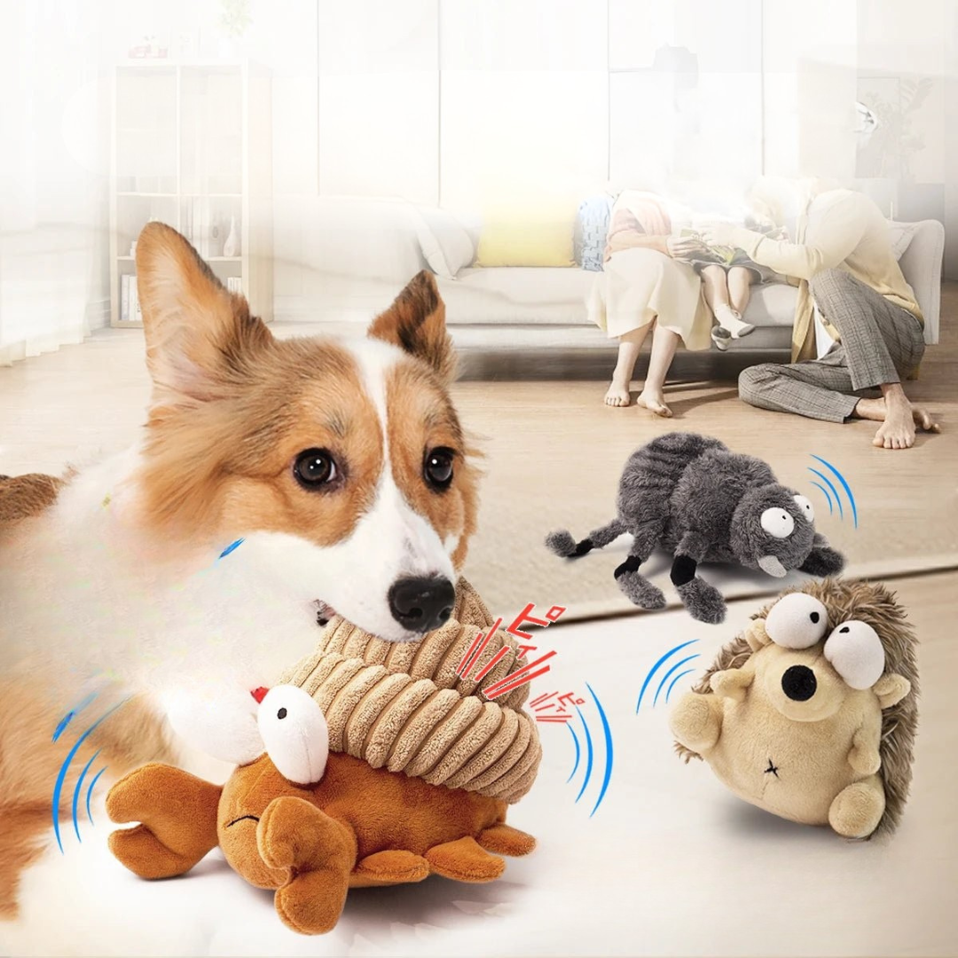 Interactive plush pet toy, a dancing ball designed for engaging cat and dog playtime.