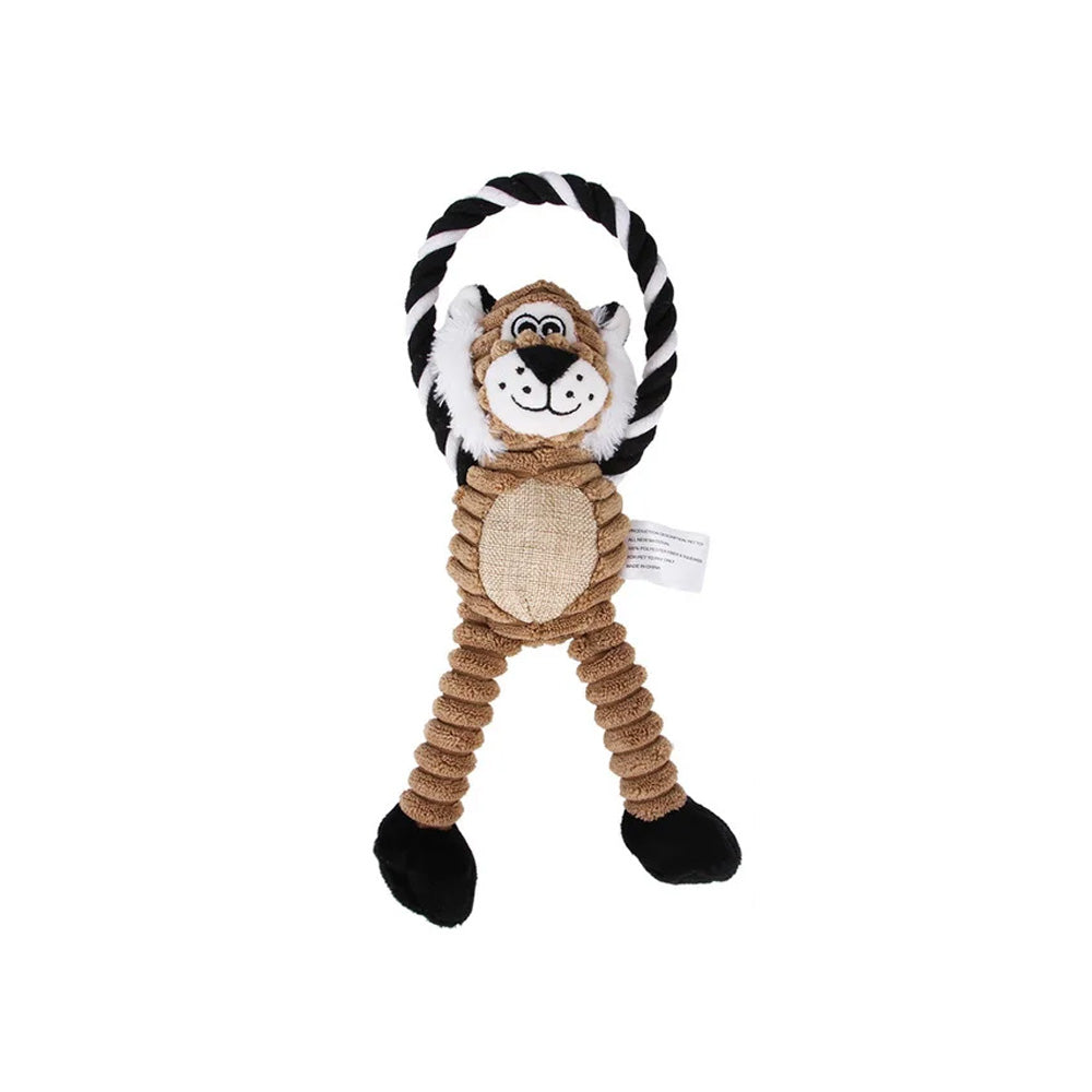 Interactive pet supplies: fleece plush squeaker dog toy for dental health.