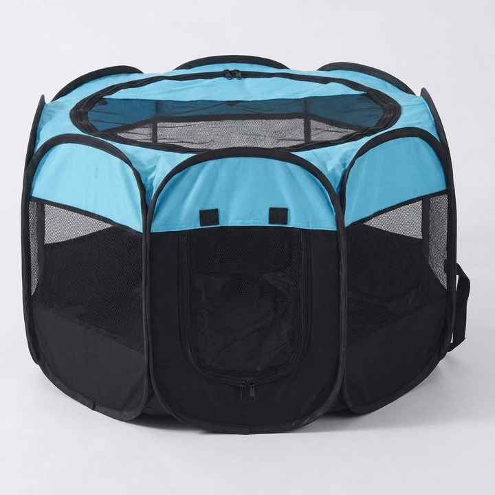 Breathable pet playpen and dog tent for small dogs & puppies, ideal for outdoor use and travel.