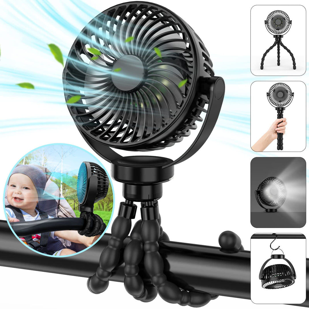 USB rechargeable fan with 8000mAh battery for lasting portable cooling wherever you go.