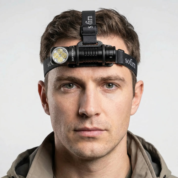 Compact & powerful USB-C headlamp. Rechargeable LED flashlight for emergency, biking, repairs & night activities.