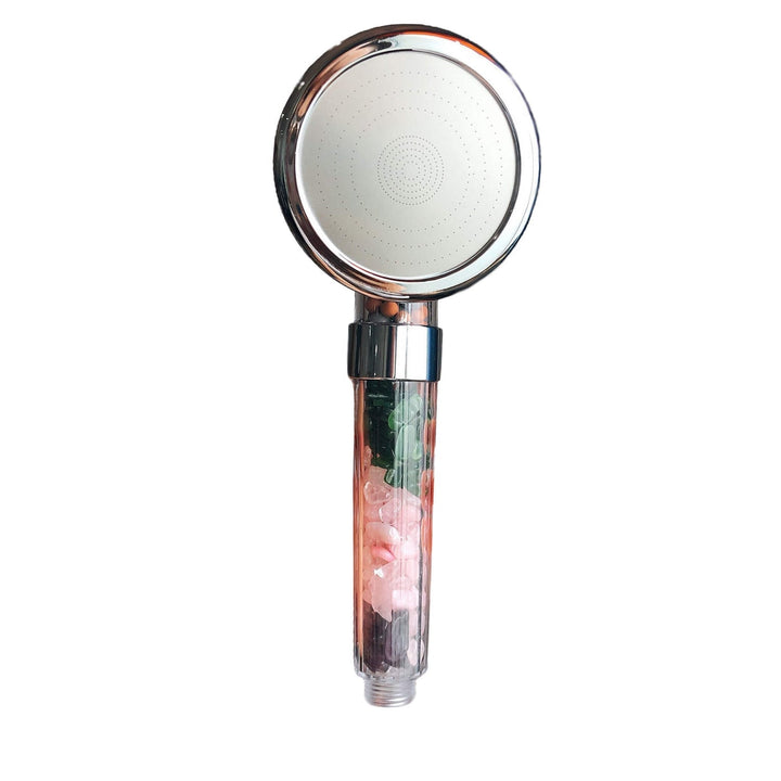 High-pressure mineral filtration shower head for purifying water, improving skin & hair health, and a spa-like experience.