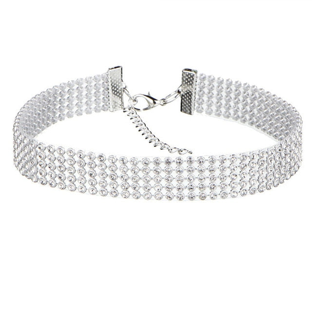 Women's sparkling crystal rhinestone choker. Elegant fashion necklace for a dazzling look.