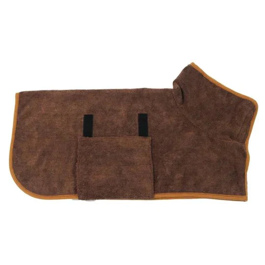 Adjustable quick-dry dog bathrobe, ensures pet comfort and fast drying, washable