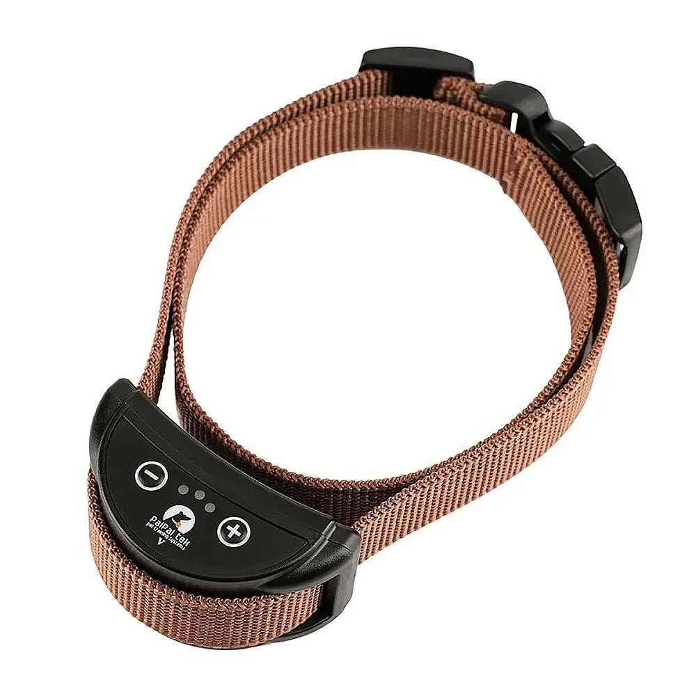 Dog supplies: adjustable, rechargeable anti-bark vibration collar, a safe pet training aid.