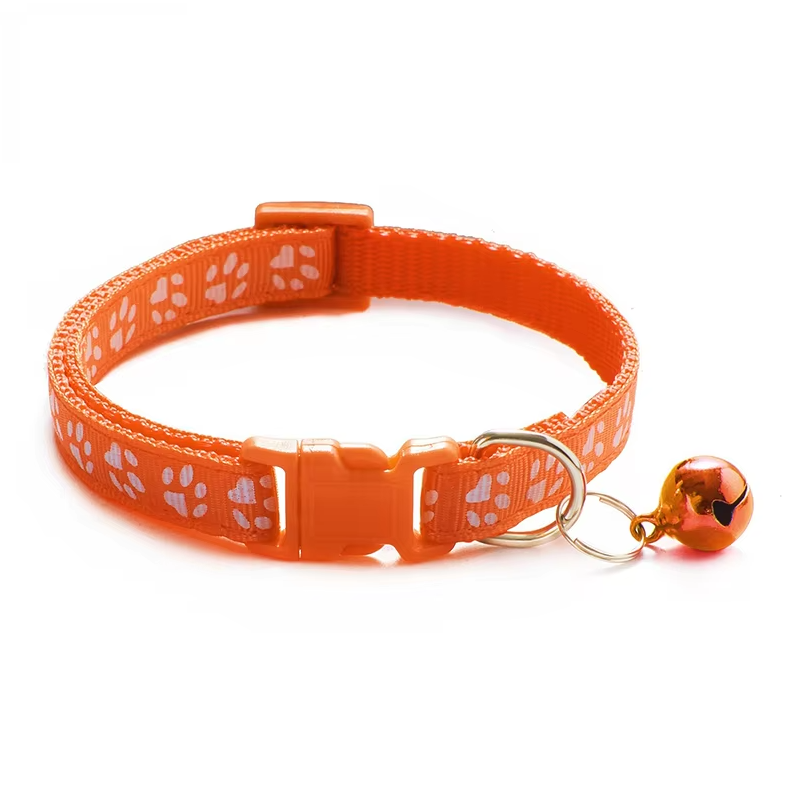Patterned cat collar with bell and quick release, perfect for adventurous cats