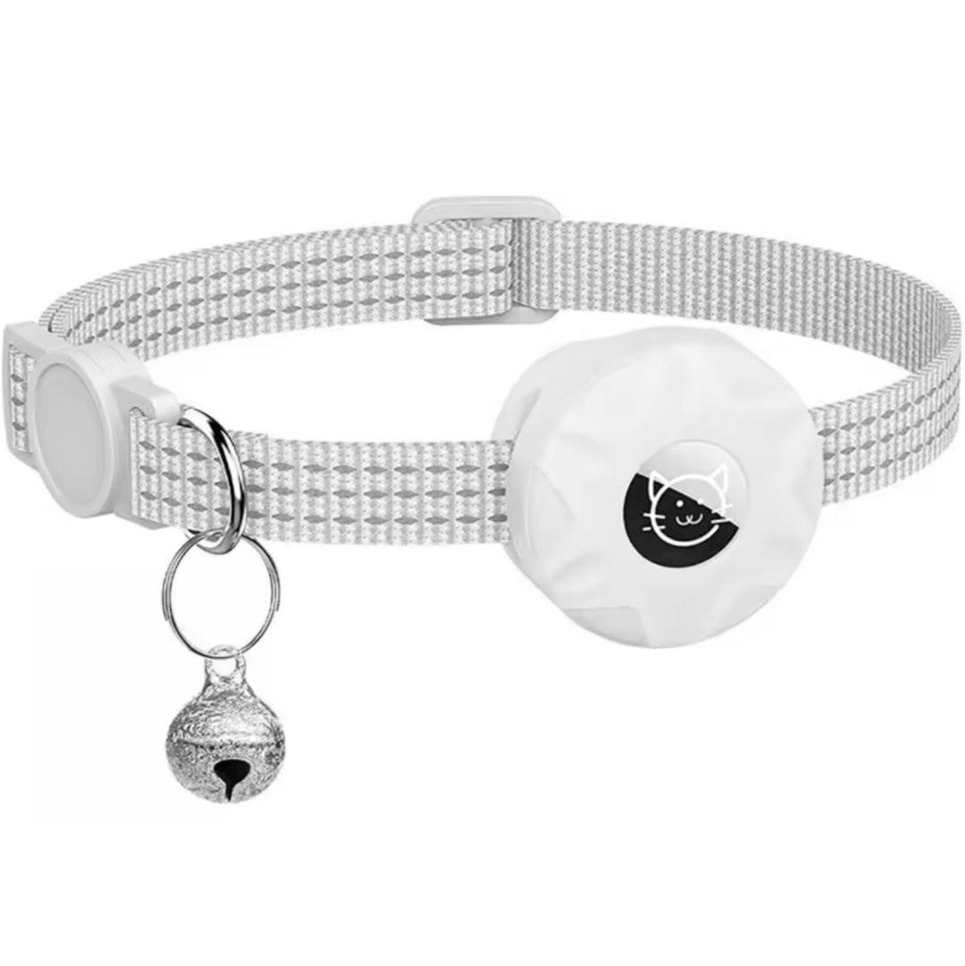 Kitten breakaway collar, reflective and waterproof with integrated tracker holder for active pets