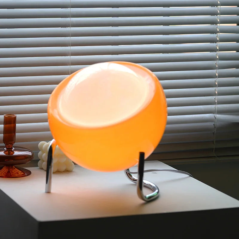 Nordic style retro glass table lamp, provides soft night lighting & enhances home decor.