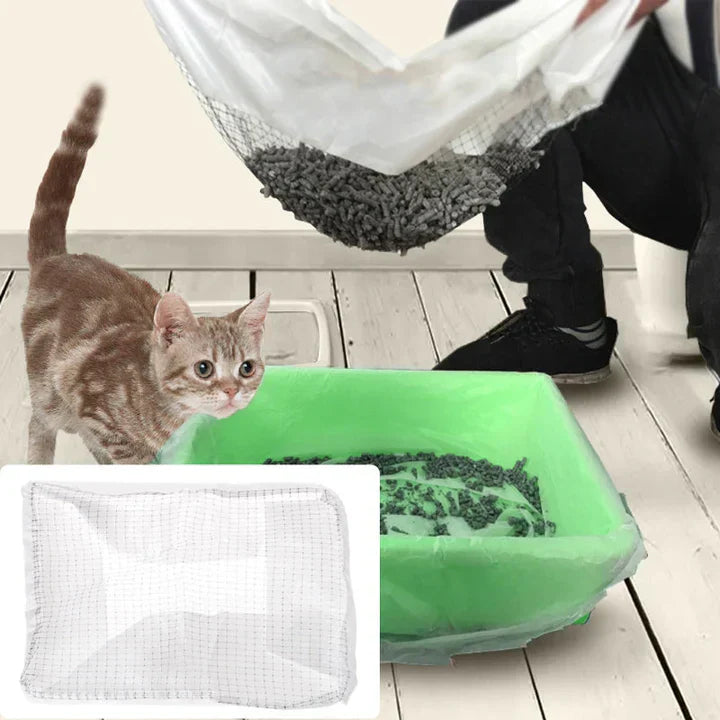 Close-up of a reusable cat litter tray liner fabric, emphasizing odor control technology