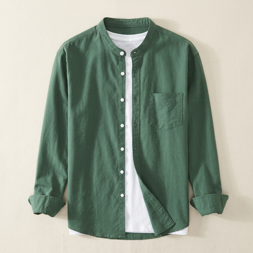 Black men's classic button-up shirt, long-sleeve, ideal for versatile formal and casual wear.