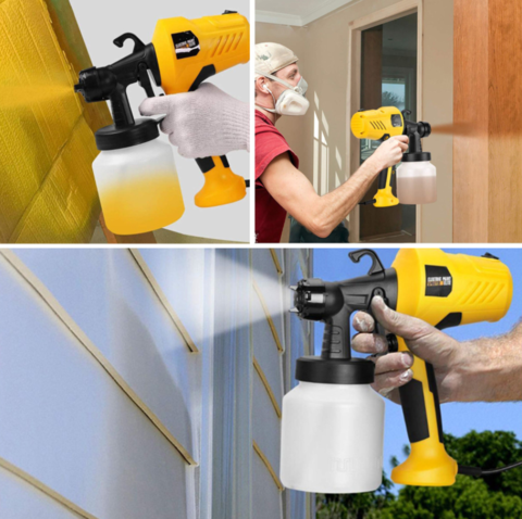 Electric spray gun making wall painting projects easy. Achieve a flawless, smooth finish with this tool.