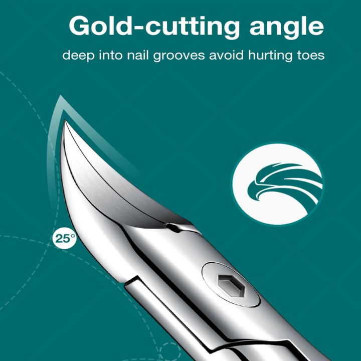 Seniors' ergonomic toenail clipper for thick & ingrown nails. Easy-grip foot care tool for elderly grooming.