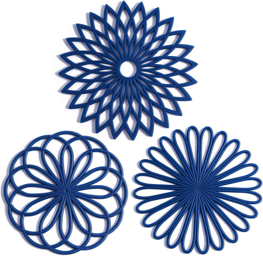 Essential kitchenware: a set of 3 silicone non-slip heat-resistant coasters/pot pads.