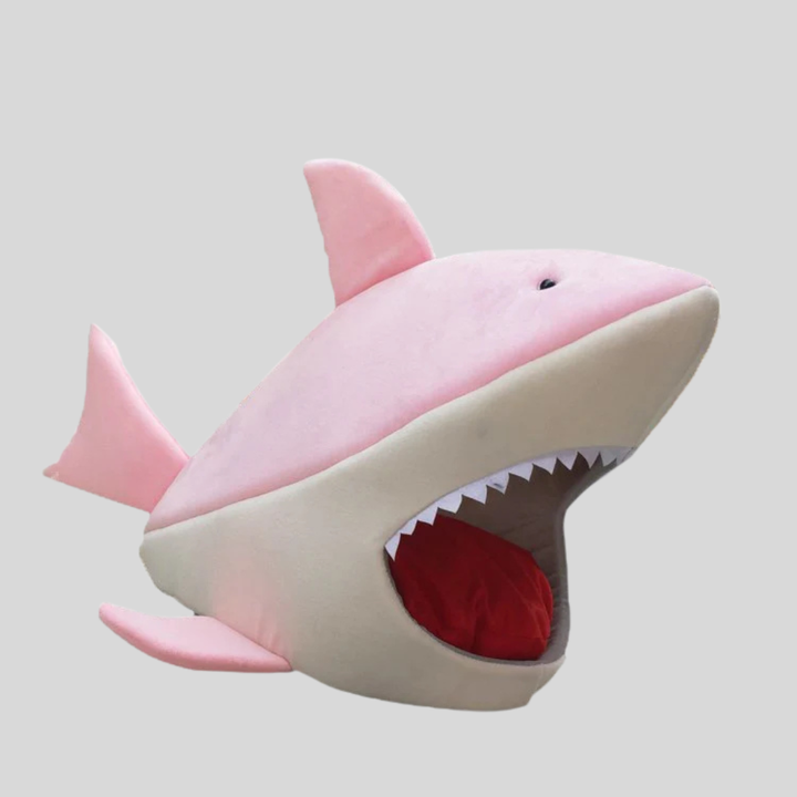 Shark Pet Hideaway Bed for cats & small dogs, cozy indoor pet house