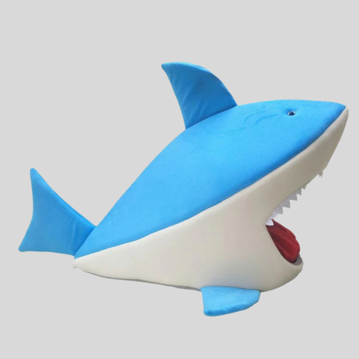 Small dog bed shaped like a shark, a fun and cozy indoor pet house