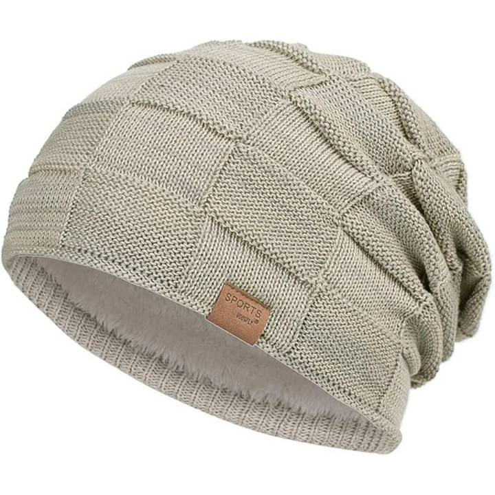 Stylish slouchy knitted winter hat, a must-have unisex beanie for casual wear & warmth.