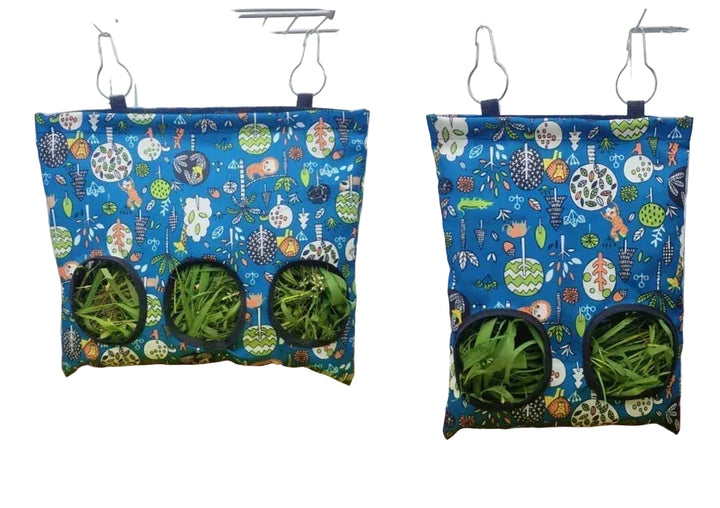 Guinea pig enrichment hay bag, easy access to fresh hay, attaches to any cage