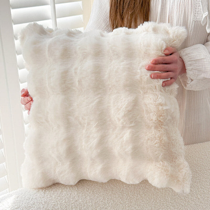 Soft touch reversible plush sofa pillow in modern black, a chic couch cushion for home decor