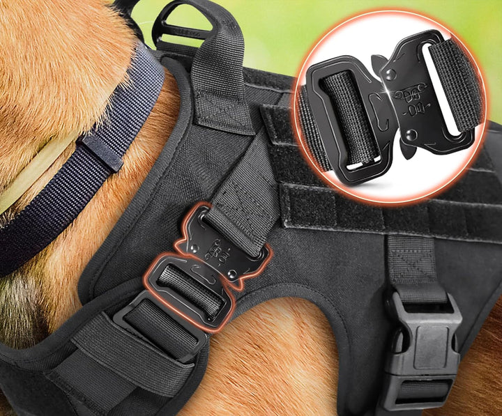 No-pull dog harness, tactical design for outdoor adventures, durable & adjustable
