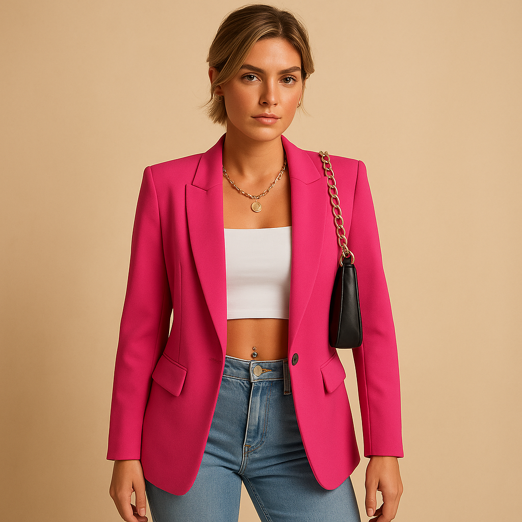 Classic women's blazer, perfect for workwear, business casual, or formal events. Versatile & stylish jacket.