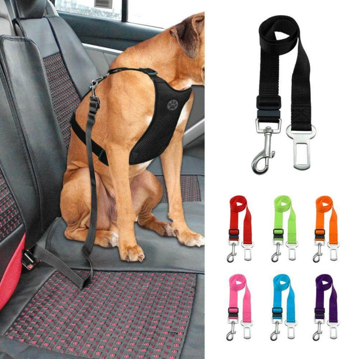 Unisex adjustable dog car seat belt safety leash for secure pet travel & vehicle safety