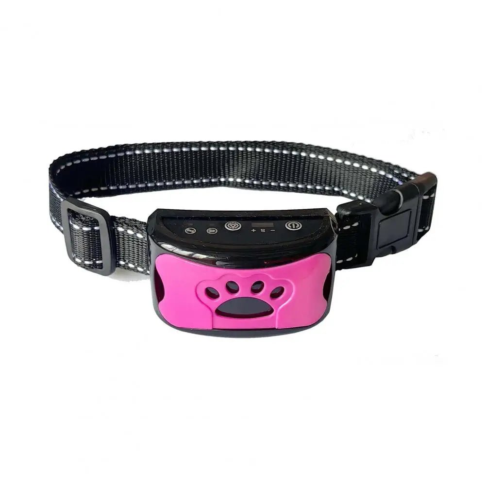 Unisex anti-bark vibration collar with waterproof design, key for outdoor dog training and pet supplies.