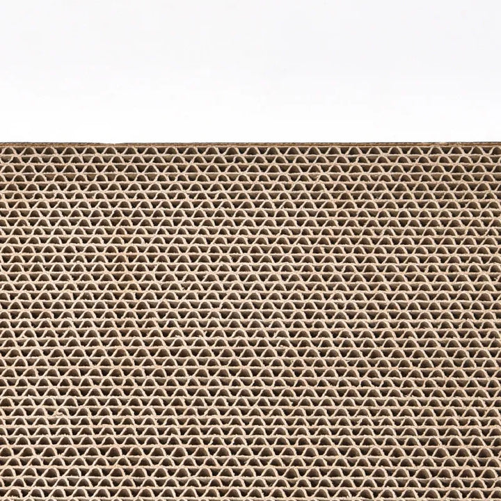 Cat scratch mat with attached plush fish toy, protects furniture, provides feline entertainment