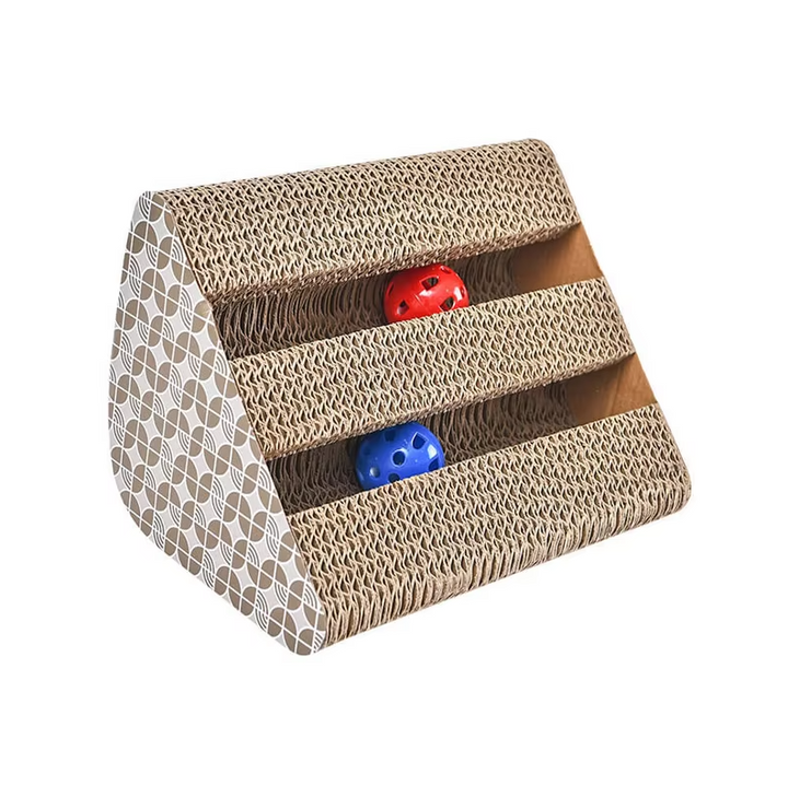 Cat scratcher mat with integrated toy, perfect pet accessory for playful cats and kittens