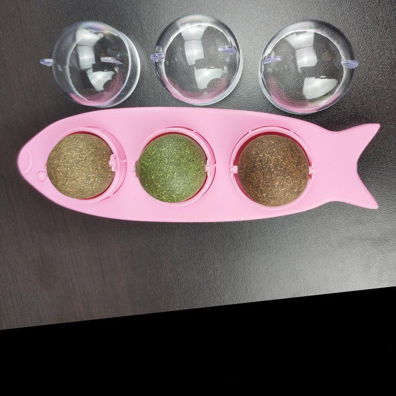 Natural catnip toy station, encourages licking and reduces cat stress