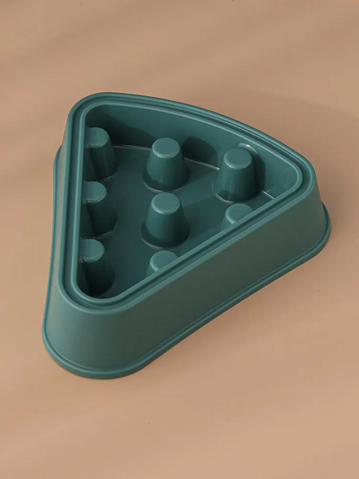 Top-down shot of a dog slow feeder bowl, designed as an interactive puzzle for mealtime