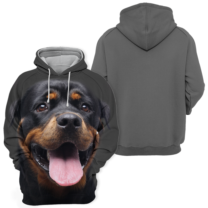 Rottweiler graphic unisex fleece pullover, soft and stretchy for casual wear, ideal for dog enthusiasts.