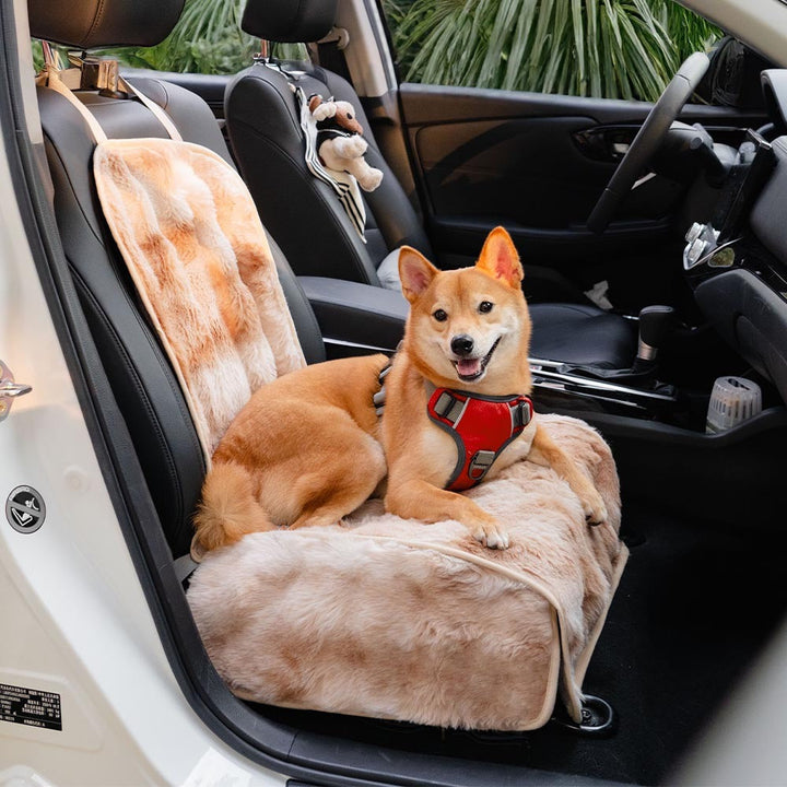 Comfortable unisex calming pet blanket, machine washable, protects car seats on journeys