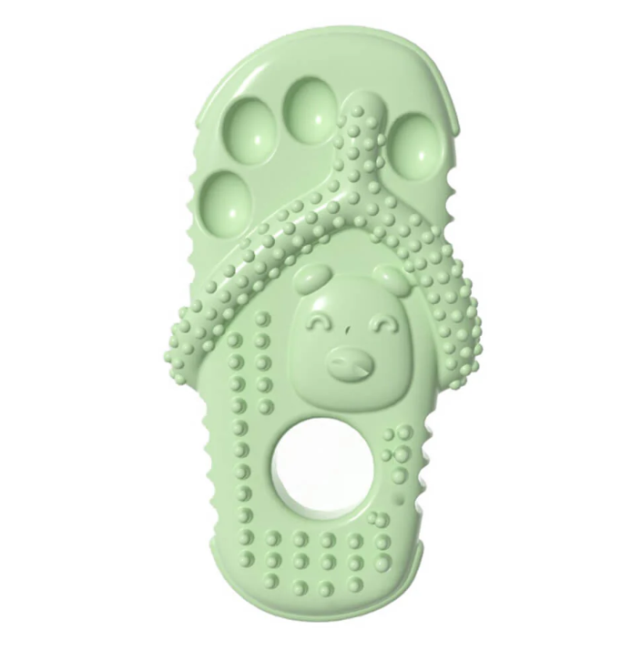 Fun flip flop dog toy, a robust chew toy for dog dental care and engaging play.