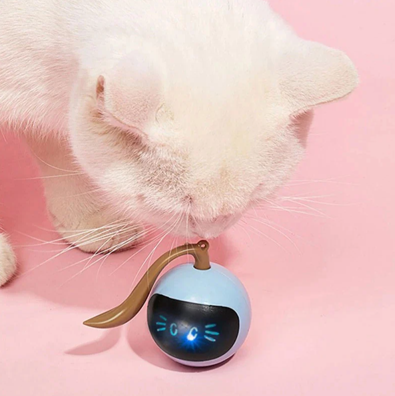Unisex interactive LED cat toy, spherical design, providing stimulating playtime for feline pets