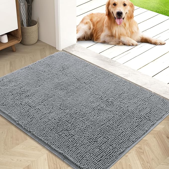 Durable pet cleaning mat, non-slip paw cleaner for dogs