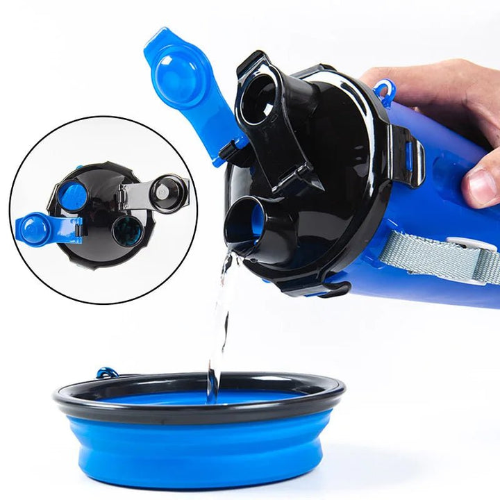 Unisex pet accessory: portable dog water bottle and collapsible food bowl, durable & convenient