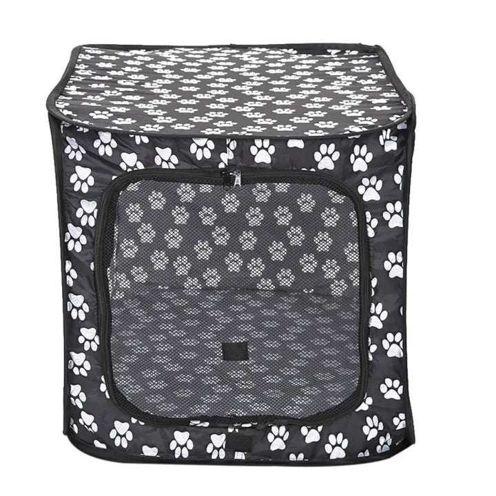 Ventilated dog bed with paw pattern, durable and lightweight, perfect for indoor or outdoor use.