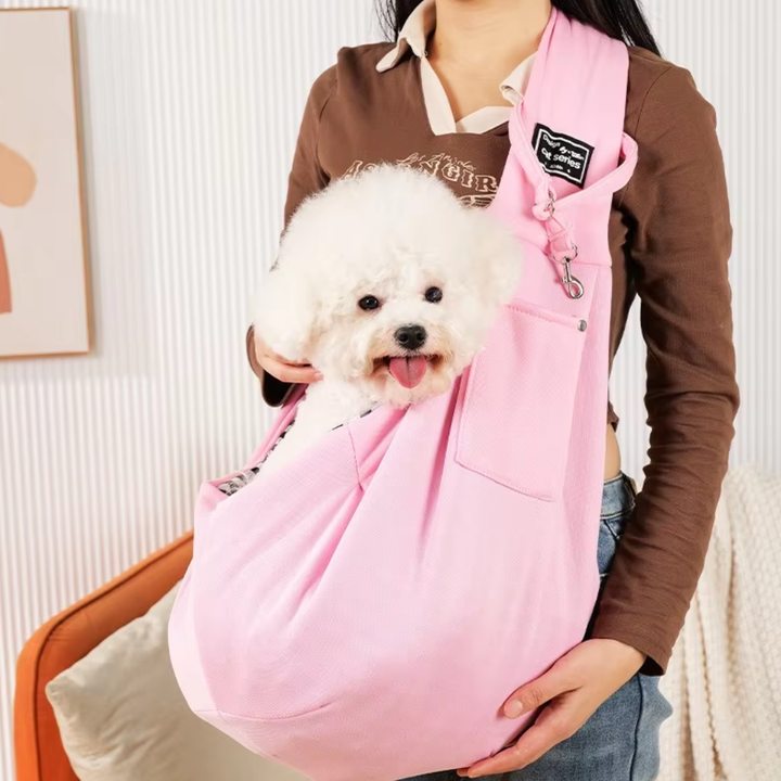 Unisex shoulder pet carrier bag for small dogs and cats, featuring breathable mesh & adjustable strap